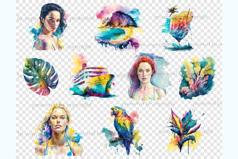 Cruise Clipart | Beach Illustration Bundle SVG GlamArtZhanna 