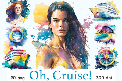 Cruise Clipart | Beach Illustration Bundle SVG GlamArtZhanna 