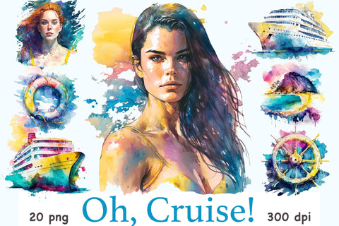 Cruise Clipart | Beach Illustration Bundle SVG GlamArtZhanna 
