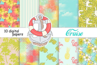 Cruise Digital Paper | Summer Pattern Bundle Digital Pattern GlamArtZhanna 
