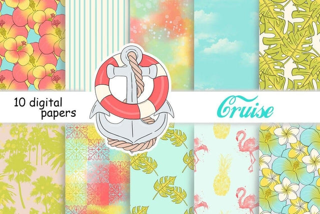 Cruise Digital Paper | Summer Pattern Bundle Digital Pattern GlamArtZhanna 