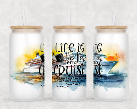 Cruise Libbey Glass Can Wraps, 16 Oz Glass Can Sublimation Designs, Cruise Glass Can PNG Files, Cruise Quotes Glass Can Wraps Sublimation HappyDesignStudio 