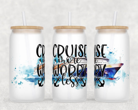 Cruise Libbey Glass Can Wraps, 16 Oz Glass Can Sublimation Designs, Cruise Glass Can PNG Files, Cruise Quotes Glass Can Wraps Sublimation HappyDesignStudio 