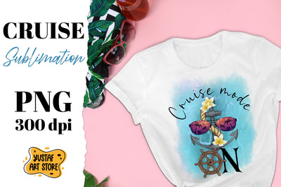 Cruise mode On. Vacation sublimation design. Travel PNG Sublimation Yustaf Art Store 