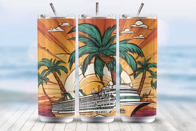 Cruise Ship 20 Oz Tumbler Wrap Sublimation Design Sublimation MockupSvgVenue 
