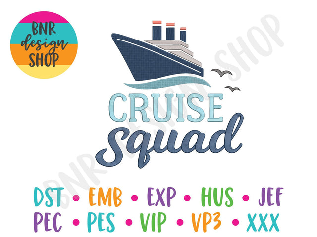 Cruise Squad Embroidery Design Embroidery/Applique BNRDesignShop 
