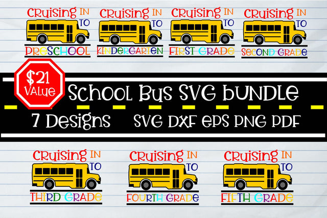 Cruising Into Grade School Bus SVG SVG Tinker & Teal