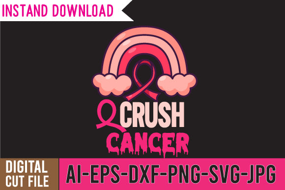 Crush Cancer SVG Cut File , Crush Cancer SVG Quotes SVG BlackCatsMedia 