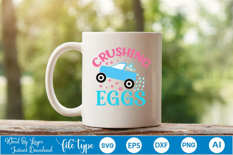 Crushing Eggs SVG Cut File SVGs,Quotes and Sayings,Food & Drink,On Sale, Print & Cut SVG DesignPlante 503 