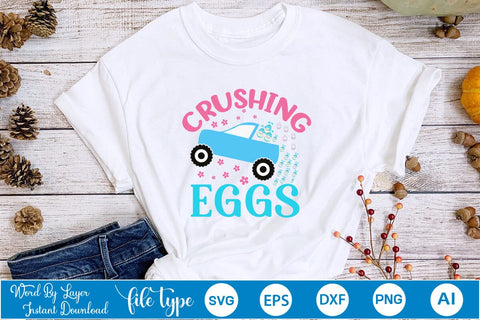 Crushing Eggs SVG Cut File SVGs,Quotes and Sayings,Food & Drink,On Sale, Print & Cut SVG DesignPlante 503 