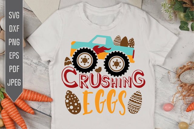Crushing Eggs Svg. Easter Monster Truck Svg. Easter Eggs Svg. Easter Shirt Svg. Kids Easter Bib. Easter Svg. Cricut, Silhouette Child Easter SVG Mint And Beer Creations 