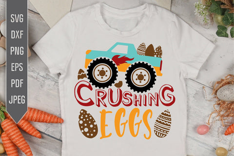 Crushing Eggs Svg. Easter Monster Truck Svg. Easter Eggs Svg. Easter Shirt Svg. Kids Easter Bib. Easter Svg. Cricut, Silhouette Child Easter SVG Mint And Beer Creations 