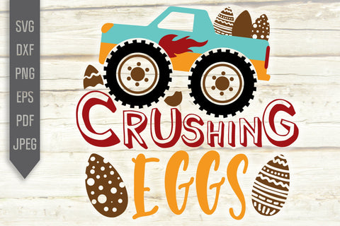 Crushing Eggs Svg. Easter Monster Truck Svg. Easter Eggs Svg. Easter Shirt Svg. Kids Easter Bib. Easter Svg. Cricut, Silhouette Child Easter SVG Mint And Beer Creations 