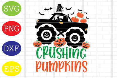 Crushing Pumpkins (2) Svg, Halloween Monster Truck Svg, Spooky Svg, Cauldron Svg, Halloween Svg, Witch Svg, Ghost Svg, Png, Eps, Dxf Files SVG DigitalSvgFiles 