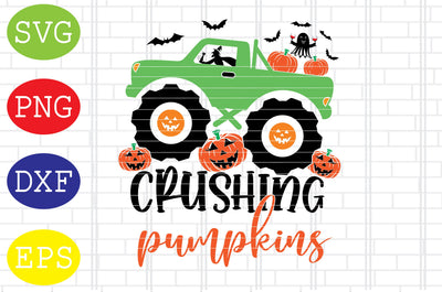 Crushing Pumpkins Svg, Halloween Monster Truck Svg, Spooky Svg, Cauldron Svg, Halloween Svg, Witch Svg, Ghost Svg, Png, Eps, Dxf Files SVG DigitalSvgFiles 