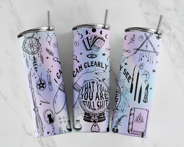 Crystal Ball Witch, Magic Ball, Witch's Spell Ball, Basic Witch 20oz Skinny Tumbler Sublimation Design Straight & Tapered PNG Files Sublimation CaldwellArt 