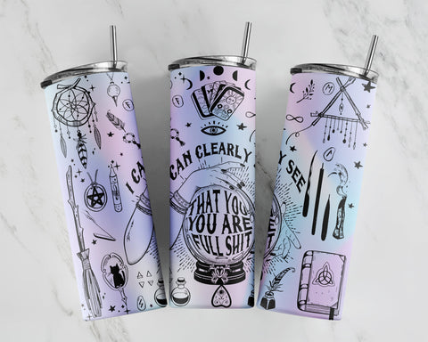 Crystal Ball Witch, Magic Ball, Witch's Spell Ball, Basic Witch 20oz Skinny Tumbler Sublimation Design Straight & Tapered PNG Files Sublimation CaldwellArt 