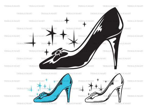 Crystal Cinderella Slipper SVG TribaliumArtSF 