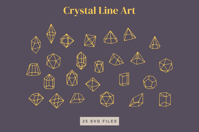 Crystal Line Art SVG Bundle SVG Masyafi Studio 