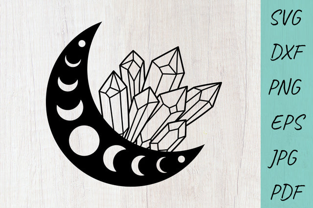 Crystal Moon SVG, Boho moon, Moon SVG, Moon Phases SVG SVG Irina Ostapenko 