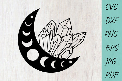 Crystal Moon SVG, Boho moon, Moon SVG, Moon Phases SVG SVG Irina Ostapenko 