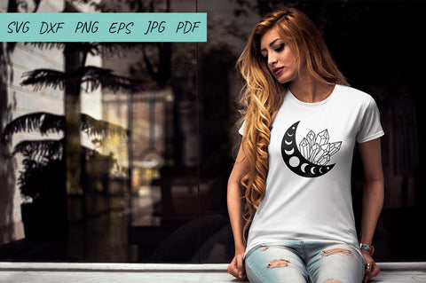 Crystal Moon SVG, Boho moon, Moon SVG, Moon Phases SVG SVG Irina Ostapenko 