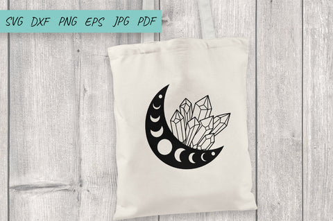 Crystal Moon SVG, Boho moon, Moon SVG, Moon Phases SVG SVG Irina Ostapenko 