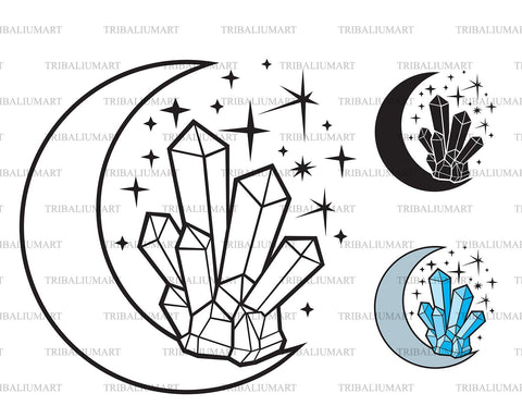 Crystal Moon SVG TribaliumArtSF 