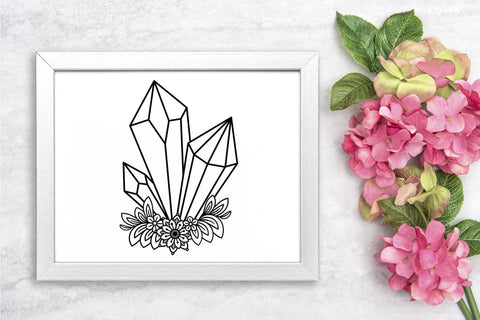 Crystal SVG, Boho Crystals SVG, Floral Bohemian SVG. SVG Elinorka 