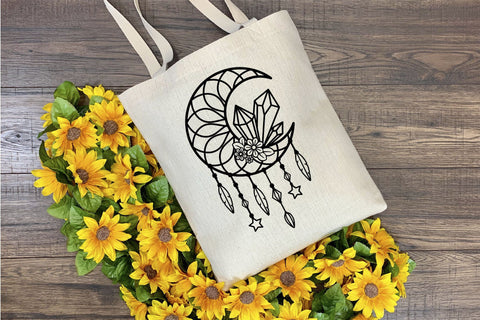 Crystal SVG, Dream Catcher SVG, Moon SVG Dreamer. SVG Elinorka 