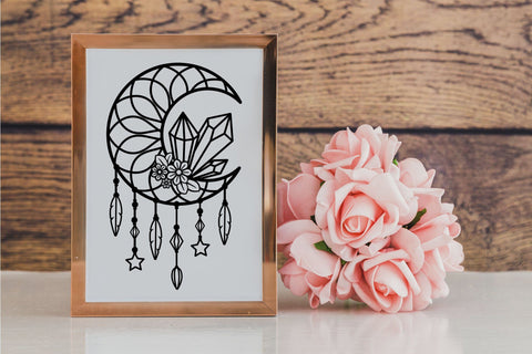 Crystal SVG, Dream Catcher SVG, Moon SVG Dreamer. SVG Elinorka 