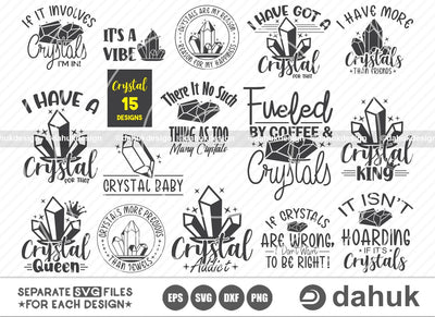 Crystals SVG Bundle SVG, Crystal Tshirt svg, Crystals, Crystal lover, Funny Crystal svg, Crystal Cut Files, Cut file, for silhouette, svg, eps, dxf, png, clipart cricut design space, vinyl cut files SVG dahukdesign 
