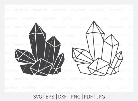Crystals SVG, Crystal svg bundle, Crystal outnile svg, Witch svg,Witch crystal, Diamonds Svg, Crystals Clipart, Gemstone svg, Crystals png SVG Dinvect 