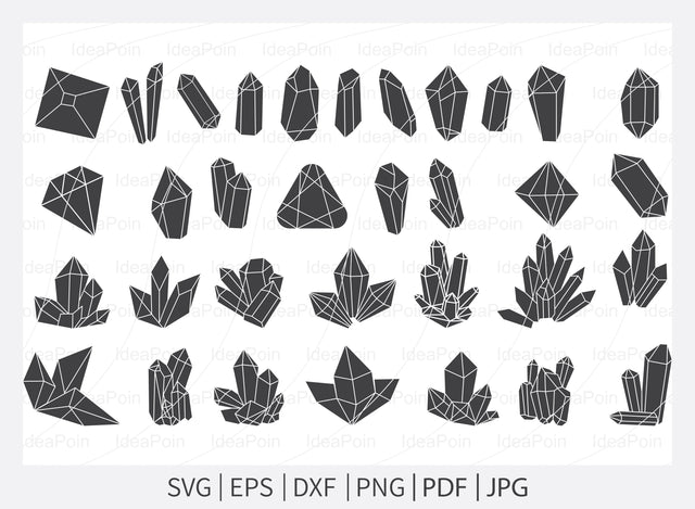 Crystals SVG, Crystal svg bundle, Crystal outnile svg, Witch svg,Witch crystal, Diamonds Svg, Crystals Clipart, Gemstone svg, Crystals png SVG Dinvect 