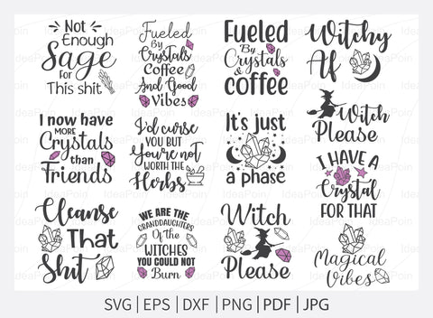 Crystals SVG File, Witch svg, crystal ball svg, Halloween Svg Bundle, Witchy woman svg, Sarcastic Svg, spiritual svg, Cut Files for Crafte SVG Dinvect 