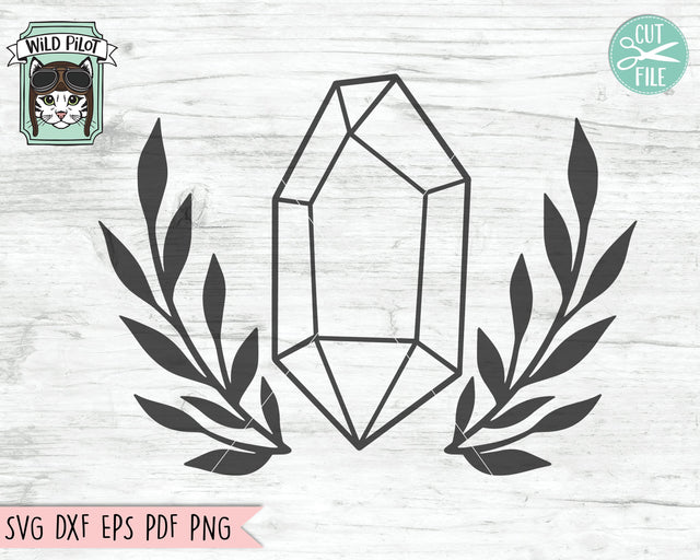 Crystals SVG Files, Crystal Cut File, Crystal Leaves Frame SVG, Crystal Leaf SVG, Leaf Border svg, Leaves Border svg, Png, Dxf, Eps, Clipart SVG Wild Pilot 
