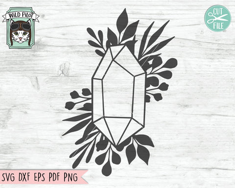 Crystals SVG Files, Crystal Cut File, Crystal Leaves Frame SVG, Crystal Leaf SVG, Leaf Border svg, Leaves Border svg, Png, Dxf, Eps, Clipart SVG Wild Pilot 