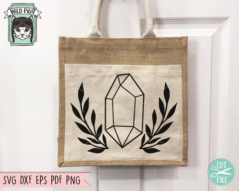 Crystals SVG Files, Crystal Cut File, Crystal Leaves Frame SVG, Crystal Leaf SVG, Leaf Border svg, Leaves Border svg, Png, Dxf, Eps, Clipart SVG Wild Pilot 