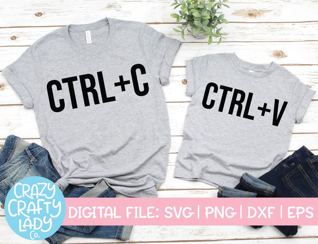 CTRL+C & CTRL+V | Funny Family Quote SVG Cut File Bundle SVG Crazy Crafty Lady Co. 