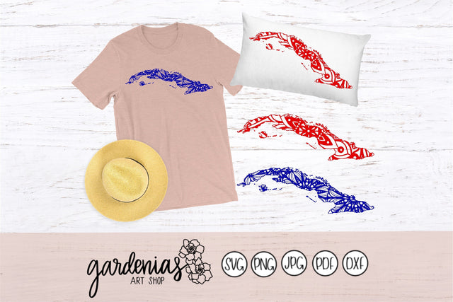 Cuba Mandalas Map SVG Gardenias Art Shop 