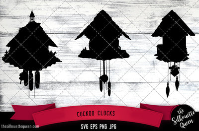 Cuckoo Clocks Silhouette Vector SVG SVG Loveleen Kaur 