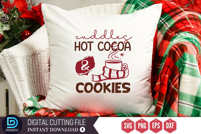 Cuddles hot cocoa & cookies SVG, Cuddles hot cocoa & cookies SVG DESIGNISTIC 