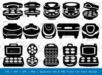 Cup Cake Maker Silhouette, Cake Maker SVG, Electric Cake Maker Svg, Mini Cake Maker Svg, Cake Maker Bundle, SB00983 SVG ETC Craft 