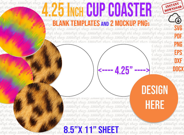 Cup Coaster Template, 4.25 Inch Cup Coaster Svg, Coasters Template Svg, Coasters Personalized, Dxf, Word Docx, Png, Sublimation 11x8.5 sheet SVG 1966digi 