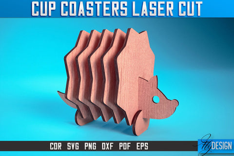 Cup Coasters Laser Cut SVG | Kitchen Laser Cut SVG Design | CNC Files SVG Fly Design 