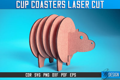 Cup Coasters Laser Cut SVG | Kitchen Laser Cut SVG Design | CNC Files SVG Fly Design 