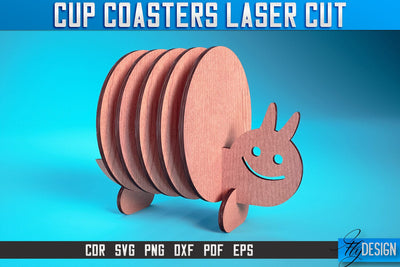 Cup Coasters Laser Cut SVG | Kitchen Laser Cut SVG Design | CNC Files SVG Fly Design 