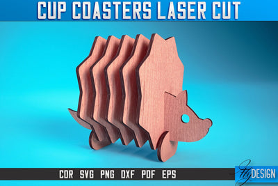 Cup Coasters Laser Cut SVG | Kitchen Laser Cut SVG Design | CNC Files SVG Fly Design 