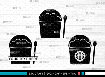 Cup Icecream Icons Monogram, Cup Icecream Svg, Icecream icon Svg, Cup Icecream Icons, Cup Icecream Icon Monogram, Icon Monogram, Svg Cut File, Dxf, Eps, Png, SVG ETC Craft 