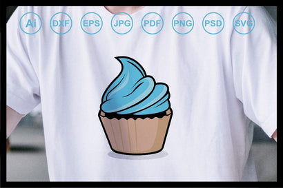 Cupcake cartoon design illustration SVG Leamsign Studio 